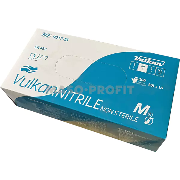 Rukavice nitril VULKAN modrofialové bezprašné vel.M, 200ks