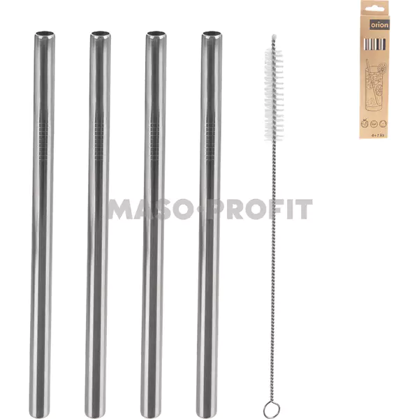 Orion Brčko nerez nápojové smoothie 4ks 21,5cm + kartáček