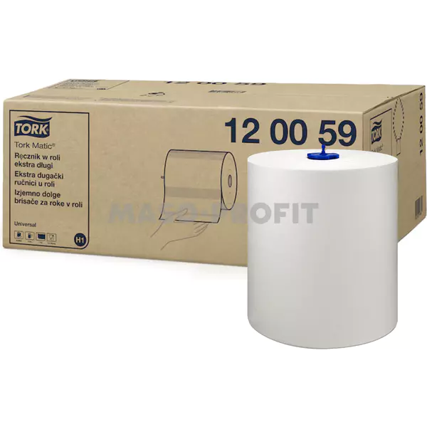 Tork Ručníky papírové  v extra dlouhé roli 1vrstvé Matic bílé Universal 1 x 6, bílá H1 - 120059
