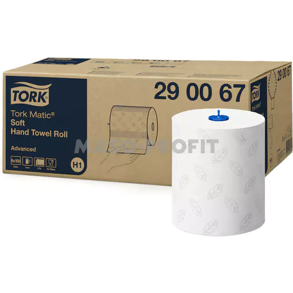 Tork Ručníky papírové jemné v roli 2vrstvé Matic bílé Advanced,1 x 6, bílá H1