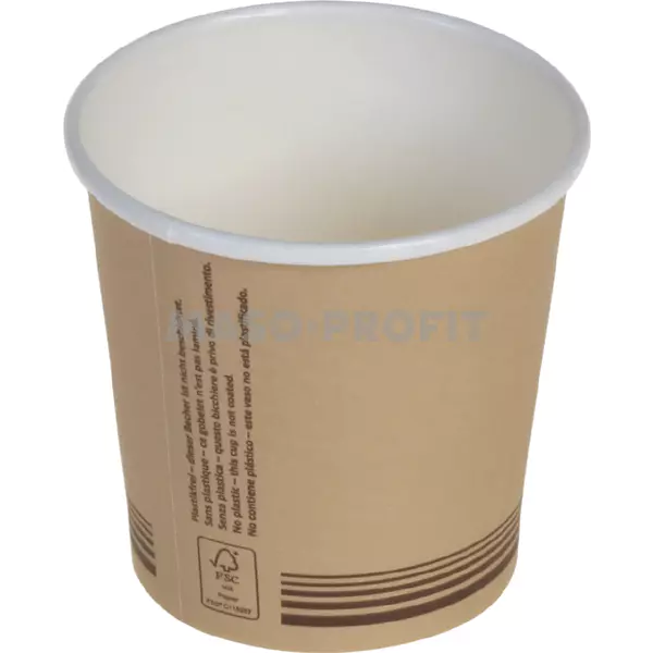 Pacovis Kelímek papírový 100ml hnědý Ø60mm, není laminovaný plastem (1000ks)