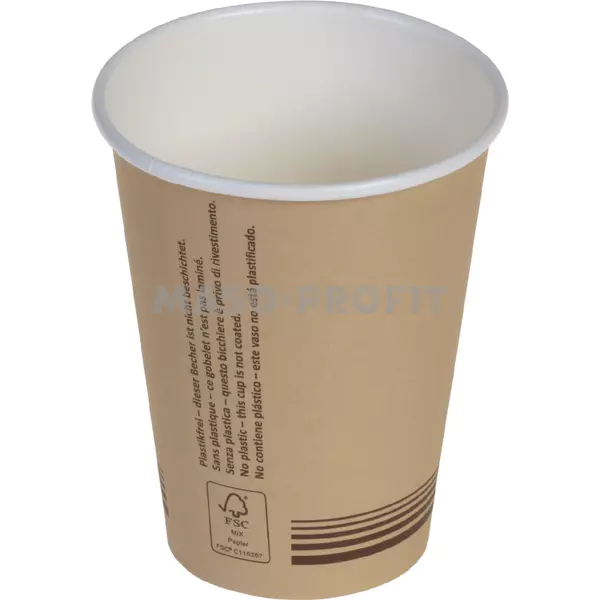 Pacovis Kelímek papírový 300ml hnědý Ø90mm, není laminovaný plastem (1000ks)