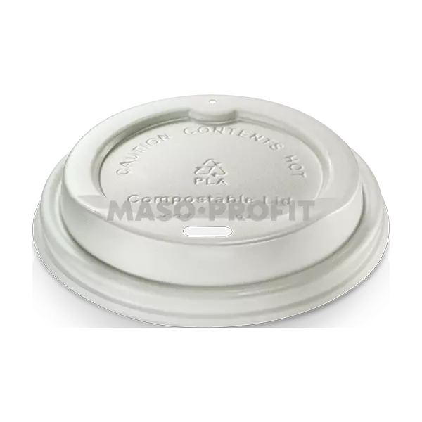 Pacovis Víčko vypouk. CPLA ke kelímku 200ml Ø80mm, bílé (50ks)