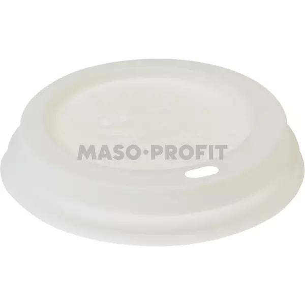 Pacovis Víčko vypouk. CPLA ke kelímku 300ml Ø90mm, bílé (50ks)