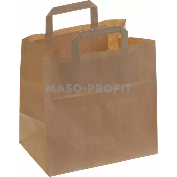 Pacovis Taška papírová kraft hnědá 70g/m2, 26x24,5+17,5cm (50ks)