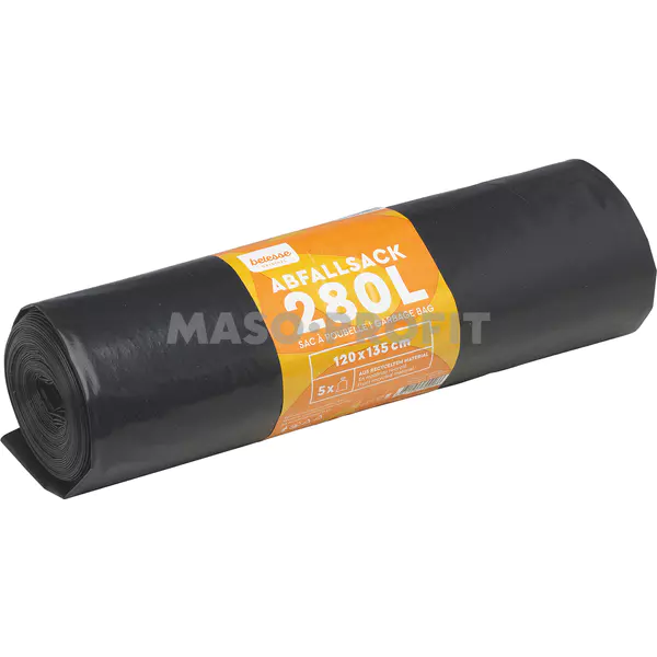 Pacovis Pytle na odpadky LDPE 280L černé 60my, 12 rolí  po 5 ks