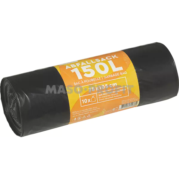 Pacovis Pytle na odpadky LDPE 150L černé 35my, 10ks