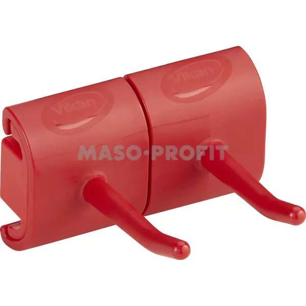 Vikan Háček dvojitý k nástěnnému držáku, 82mm, červený 10144