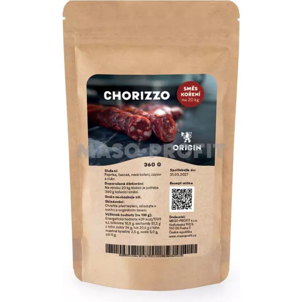 Origin Line Kořenicí směs bez soli Chorizzo TN 360 g na 20 kg díla