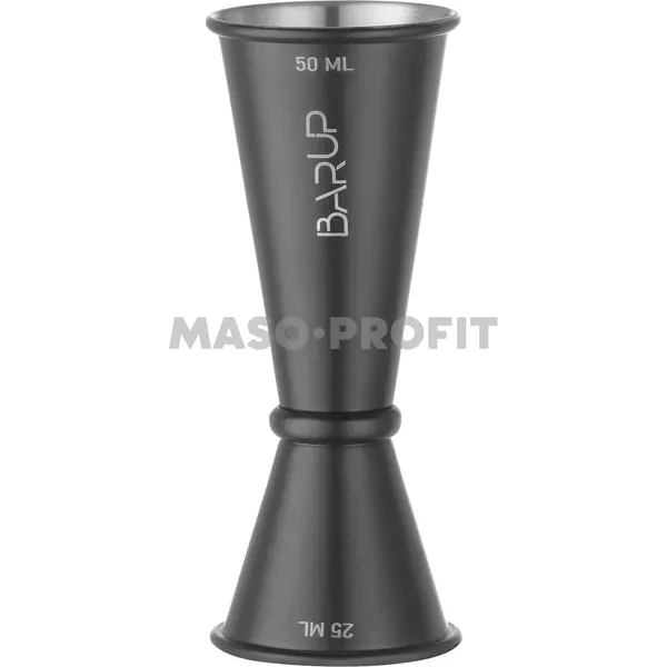 HENDI Odměrka barová 25/50 ml, BarUp, Černá, ⌀45x(H)110mm