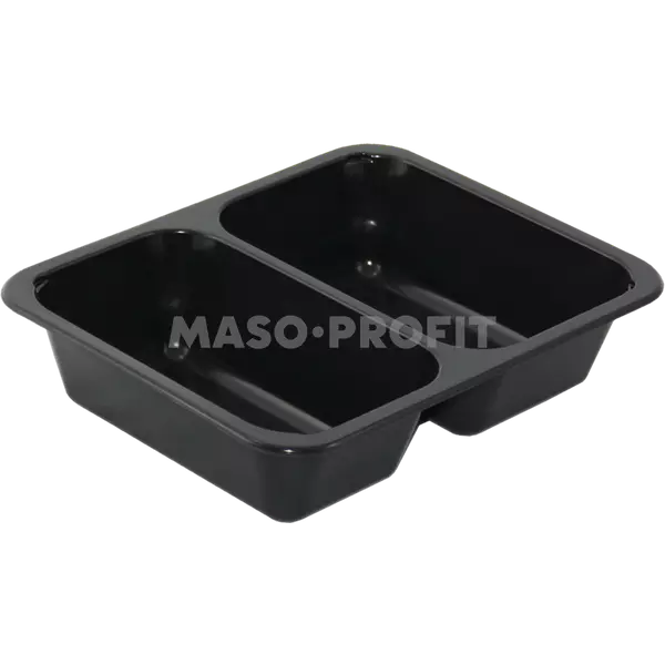 Zatavovací miska 227x178x50 2-dílná černá rovná přep. (50ks)