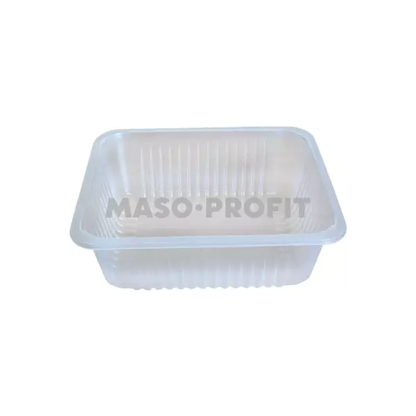 Zatavovací miska 227x177x60 1-dílná transparent žebrovaná (300ks)