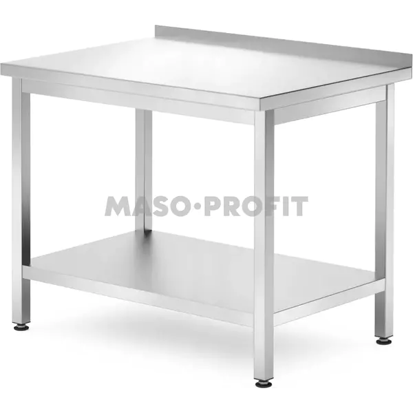 HENDI Nerezový stůl nástěnný s policí – přišroubovaný, 1000x700x(H)850mm