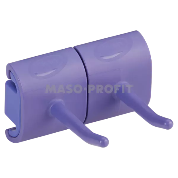Vikan Háček dvojitý k nástěnnému držáku, 82mm, fialový 10148