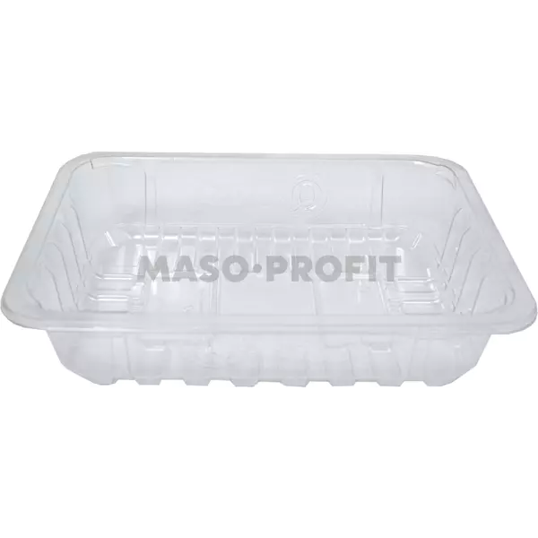 Zatavovací miska 227x178x50 1-dílná transparent žebrovaná (480 ks)