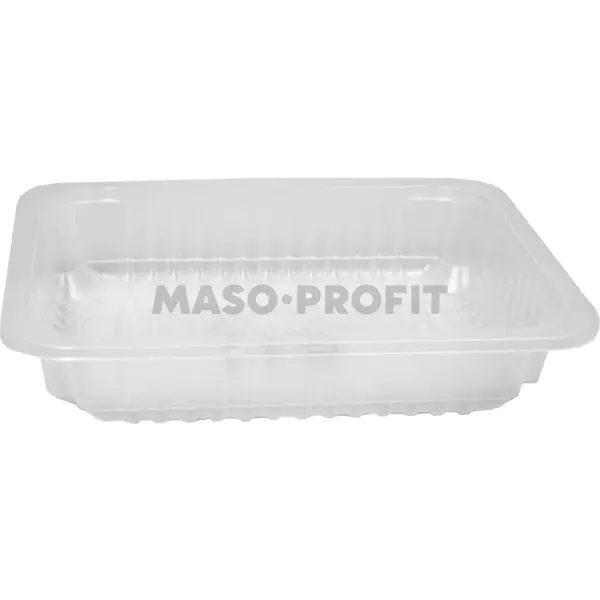 Zatavovací miska 187x137x50 1-dílná transparent žebrovaná (720 ks)