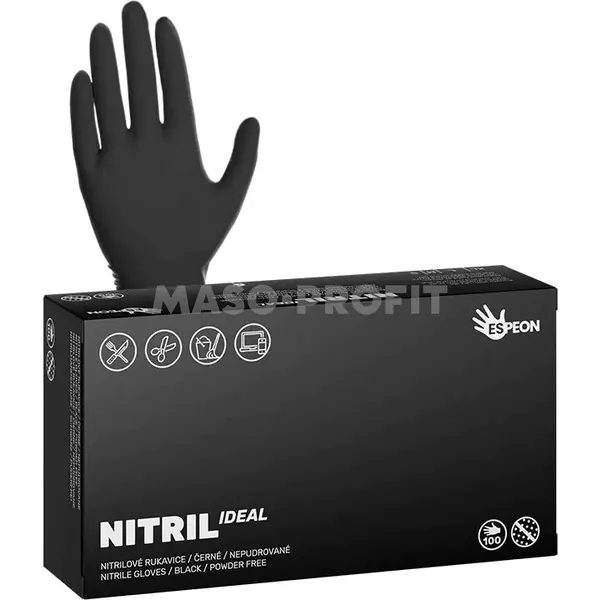 Rukavice nitril černé vel. M, 100ks