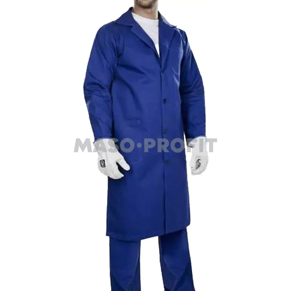 Plášť pánský dlouhý rukáv kepr modrý 60