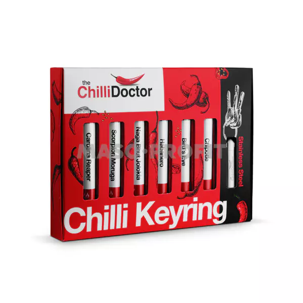 The Chilli Doctor Chilli Keyring - box s nerezovou klíčenkou