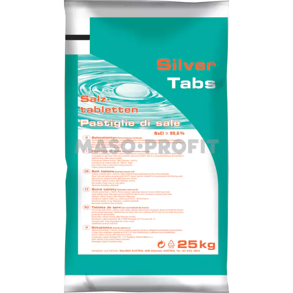 Sůl tabletová regenerační 25kg SILVER TABS