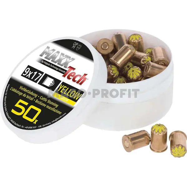 Turbocut Náboje žluté 9mm 50 ks MAXX TECH