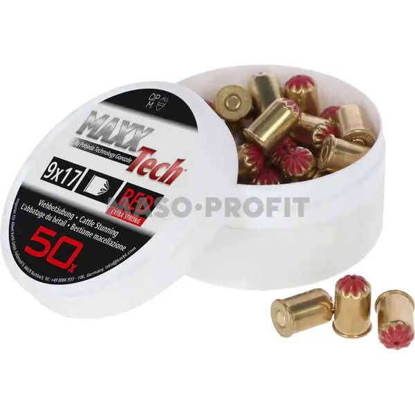 Turbocut Náboje červené 9mm 50 ks MAXX TECH