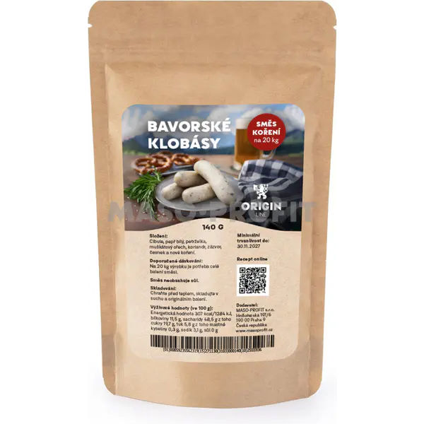 Origin Line Kořenicí směs bez soli Bavorské klobásy 140 g na 20 kg díla