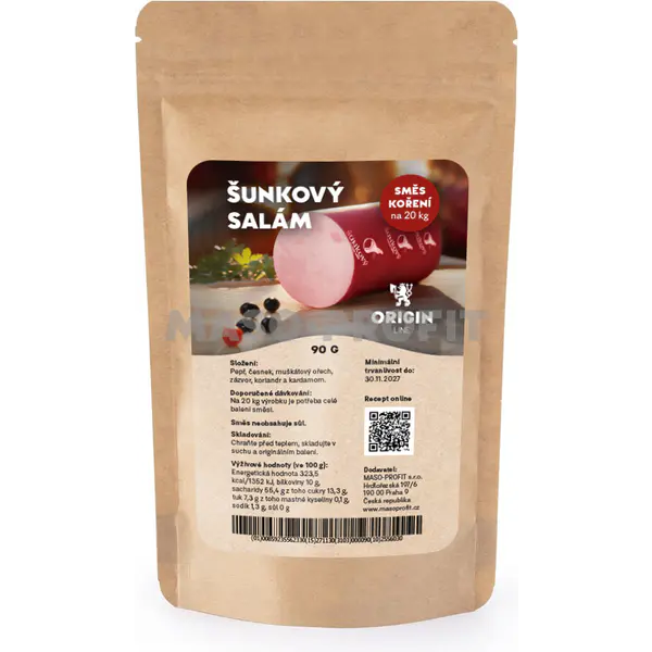 Origin Line Kořenicí směs bez soli Šunkový salám 90 g na 20 kg díla