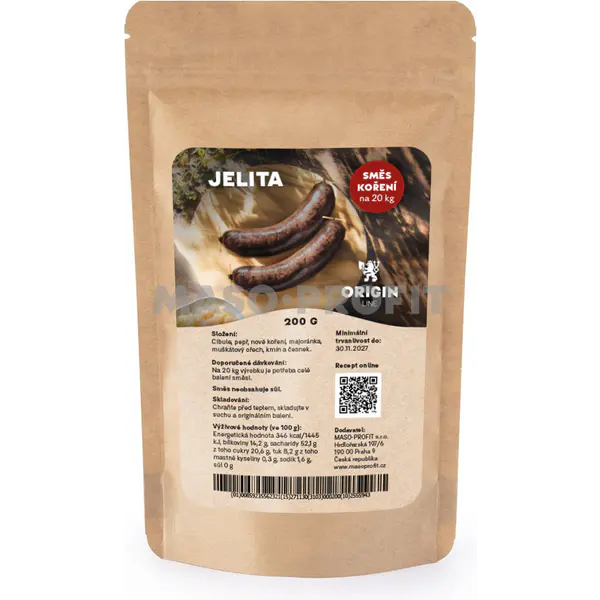 Origin Line Kořenicí směs bez soli Jelita 200 g na 20 kg díla