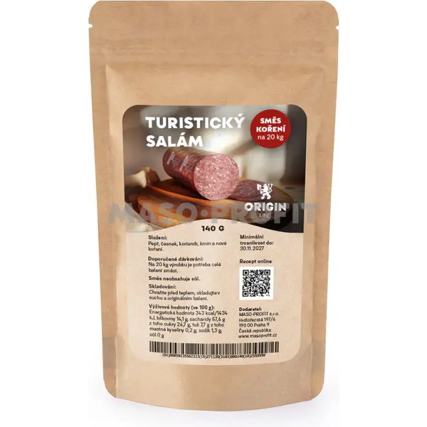 Origin Line Kořenicí směs bez soli Turistický salám 140 g na 20 kg díla