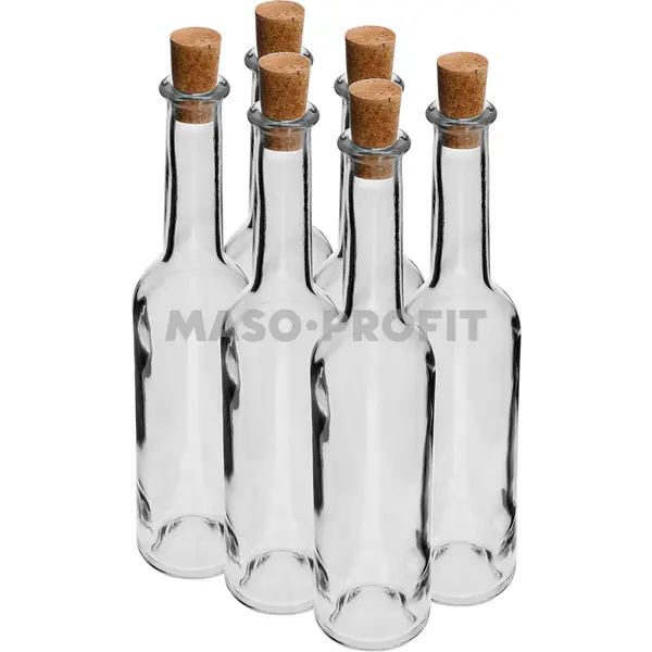 BROWIN Láhev na alkohol 350 ml 6 ks.+6 korků