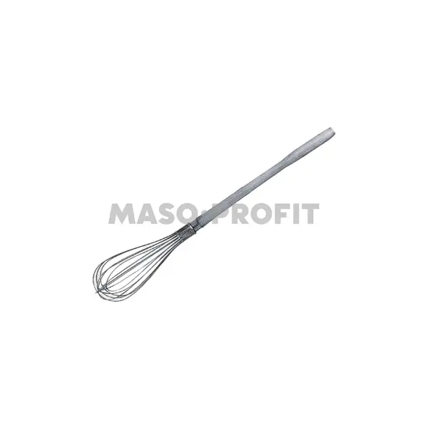 Metla cukrářská nerez dvouruční 45 cm dřevěné držadlo