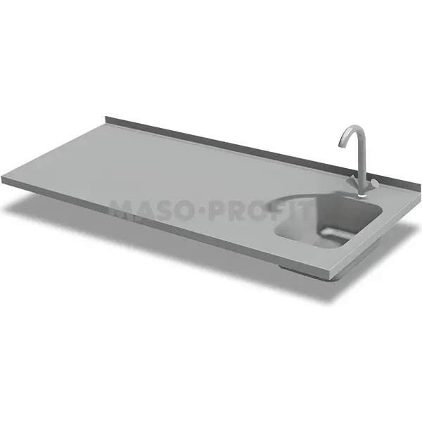 Tefcold Deska pracovní se zadním lemem a dřezem GC72