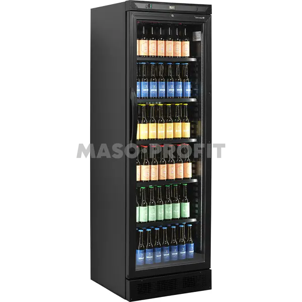 Tefcold Skříň chladící CEV 425 BLACK - prosklené dveře