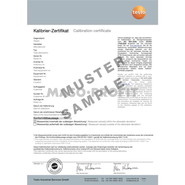 Testo Kalibrace (prvotní)