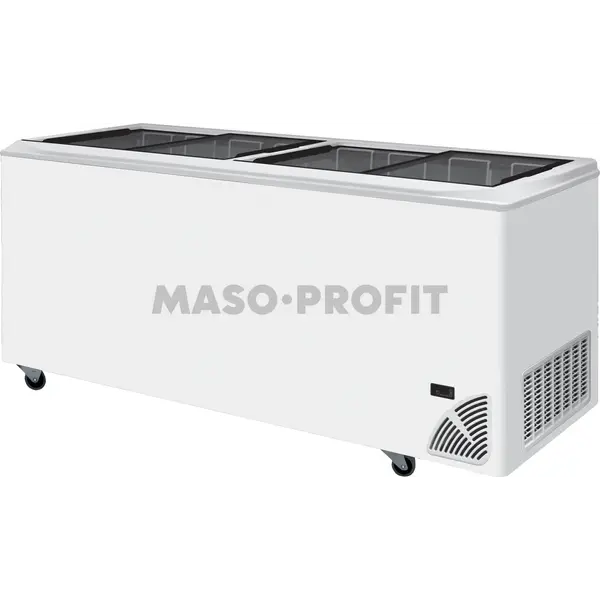 Tefcold Mraznička pultová  prosklené rovné víko ARO 701/2 White Edge