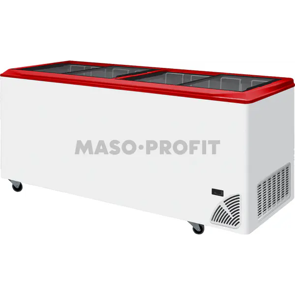 Tefcold Mraznička pultová  prosklené rovné víko ARO 701/2 Red Edge