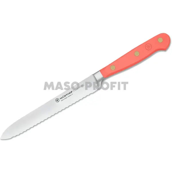 Wüsthof Nůž na uzeniny s vlnkovaným ostřím, Coral Peach, 14 cm CLASSIC COLOUR
