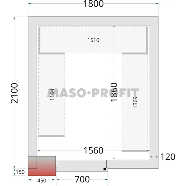 Tefcold Panely ke stavebnicovým boxům 120 mm CR 180x210x220