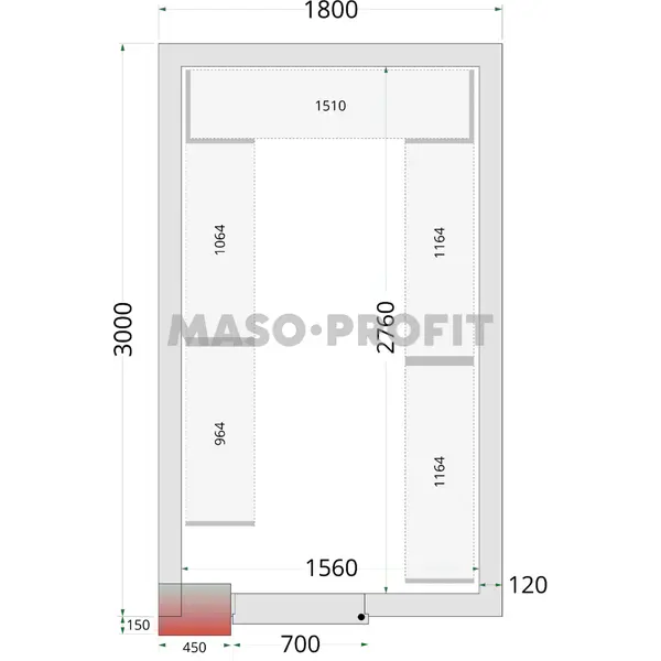 Tefcold Panely ke stavebnicovým boxům 120 mm CR 180x300x220