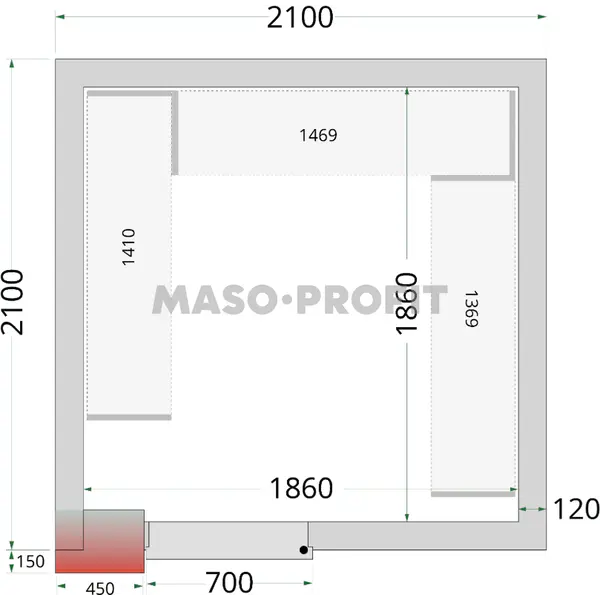 Tefcold Panely ke stavebnicovým boxům 120 mm CR 210x210x220
