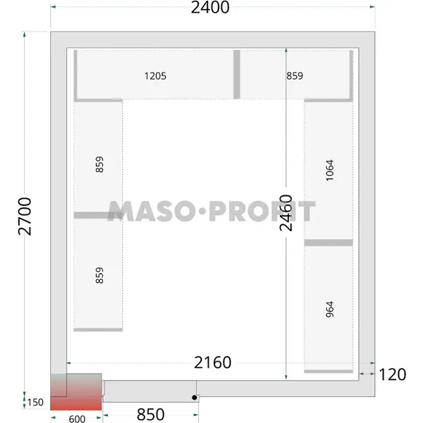 Tefcold Panely ke stavebnicovým boxům 120 mm CR 240x270x220 WD