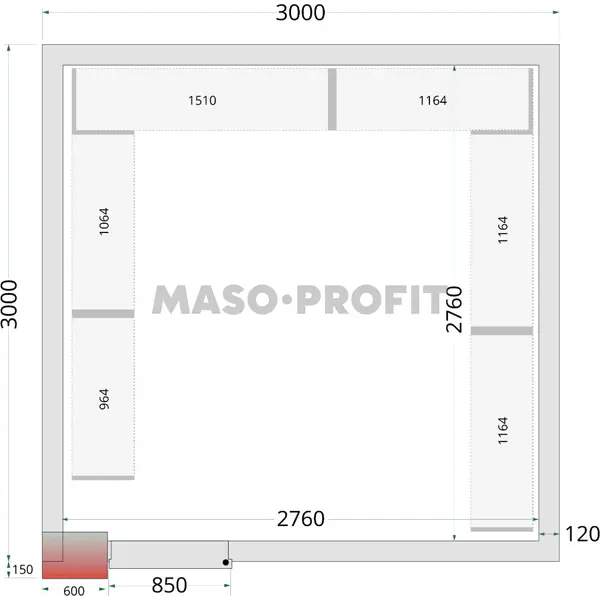 Tefcold Panely ke stavebnicovým boxům 120 mm CR 300x300x220 WD