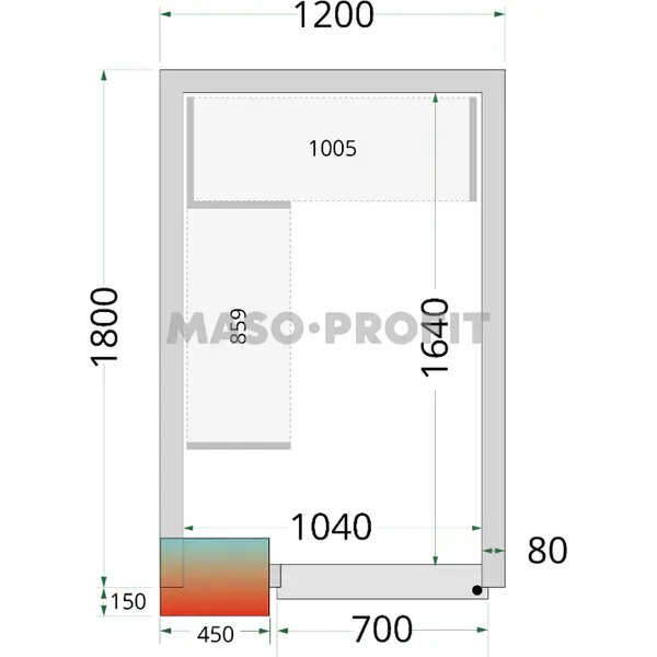 Tefcold Panely ke stavebnicovým boxům 80 mm CR 120x180x220