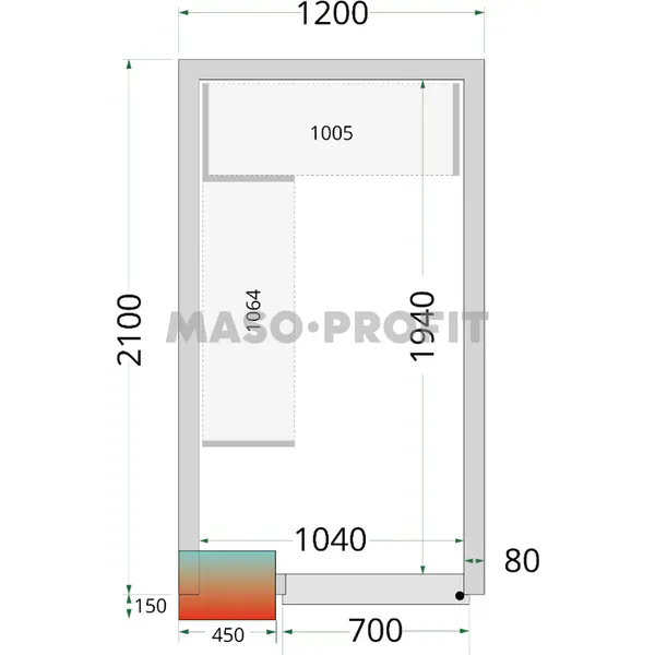 Tefcold Panely ke stavebnicovým boxům 80 mm CR 120x210x220