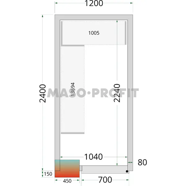 Tefcold Panely ke stavebnicovým boxům 80 mm CR 120x240x220