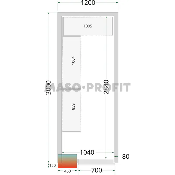 Tefcold Panely ke stavebnicovým boxům 80 mm CR 120x300x220