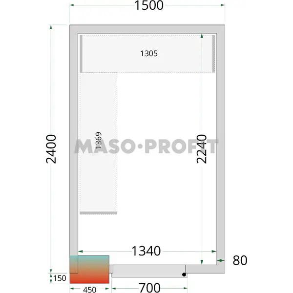 Tefcold Panely ke stavebnicovým boxům 80 mm CR 150x240x220