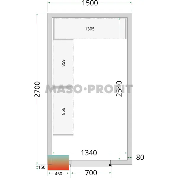 Tefcold Panely ke stavebnicovým boxům 80 mm CR 150x270x220