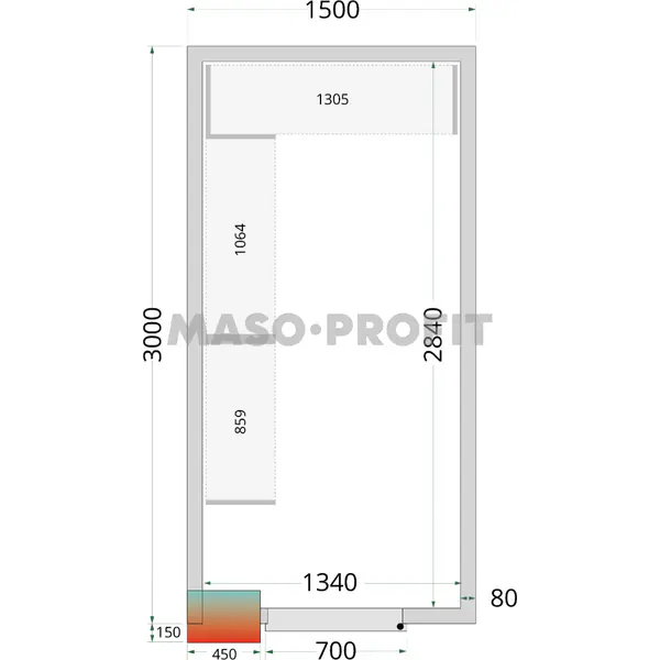 Tefcold Panely ke stavebnicovým boxům 80 mm CR 150x300x220